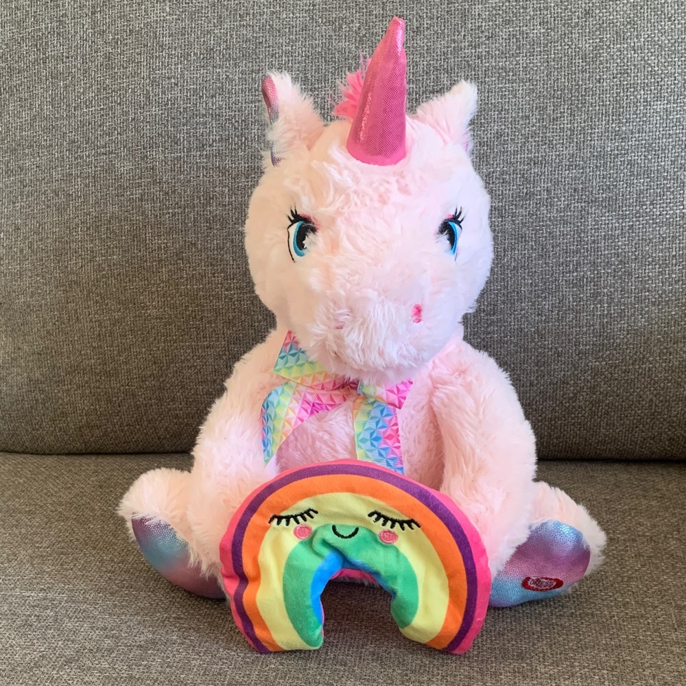 12” Animated Interactive Peek-A-Boo Unicorn Plush Animal Talks Arms Move